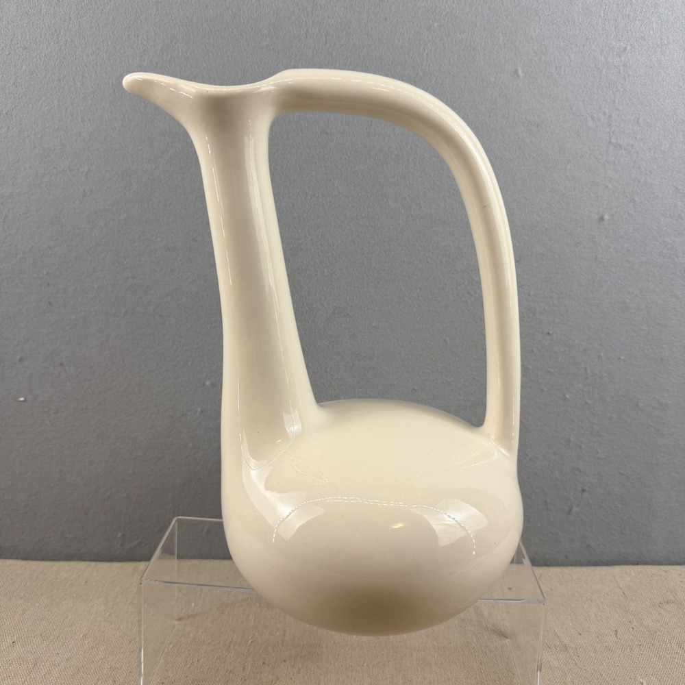Vintage Jaru California Pottery Ewer MCM Cream Ceramic Pitcher Vase 11" - Picture 3 of 8